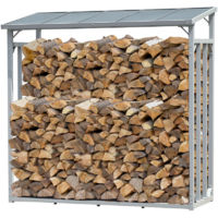 ALUMINIUM Kaminholzregal XXL 185 x 70 x 185 cm Garten