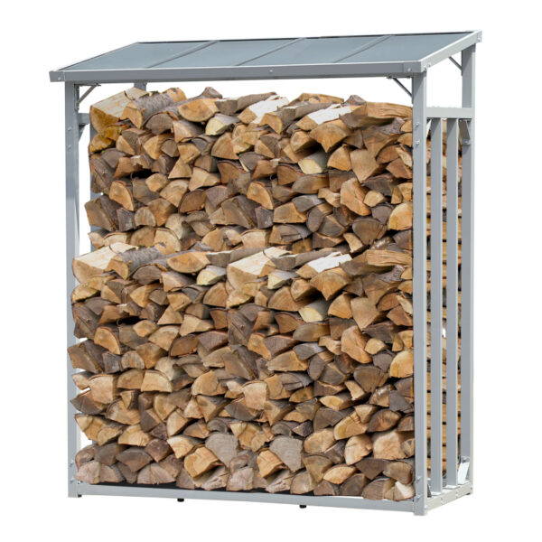 ALUMINIUM Kaminholzregal 130 x 70 x 185 cm Garten Kaminholzunterstand 1,6 m³