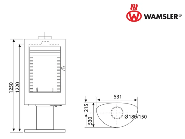 Wamsler Kaminofen Nizza Gusskorpus 10 kW EEK: A – Bild 2