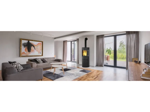 Kleining Kaminofen Lugano Schwarz Lackiert 6 KW EEK: A+ – Bild 2