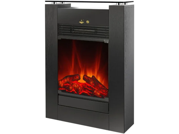 EL Fuego Elektrokamin Tessin Schwarz mit Heizung dimmbar 1,8 kW – Bild 2