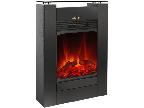 EL Fuego Elektrokamin Tessin Schwarz mit Heizung dimmbar 1,8 kW – Bild 3