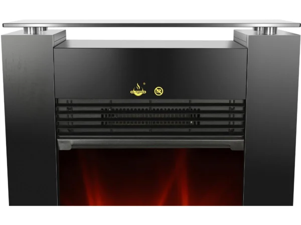 EL Fuego Elektrokamin Tessin Schwarz mit Heizung dimmbar 1,8 kW – Bild 5