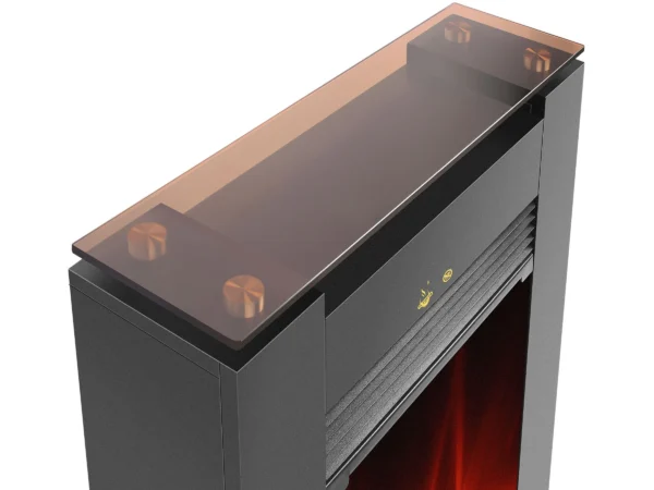 EL Fuego Elektrokamin Tessin Schwarz mit Heizung dimmbar 1,8 kW – Bild 7