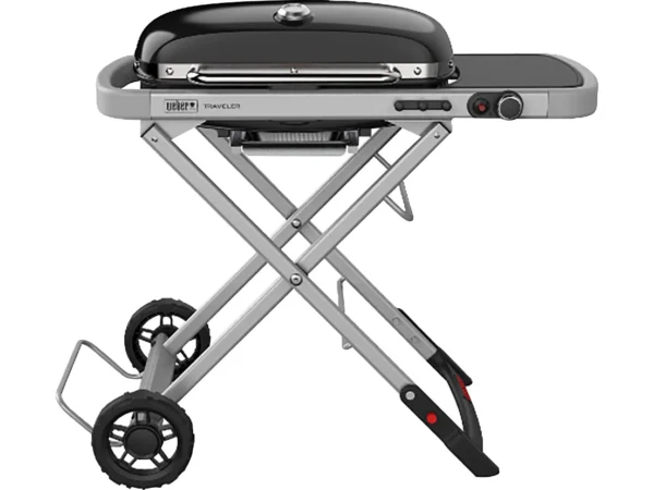 Weber Camping-Gasgrill Traveler mit 1 Brenner und Rollwagen Schwarz