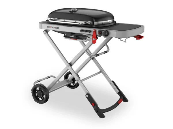 Weber Camping-Gasgrill Traveler mit 1 Brenner und Rollwagen Schwarz – Bild 2