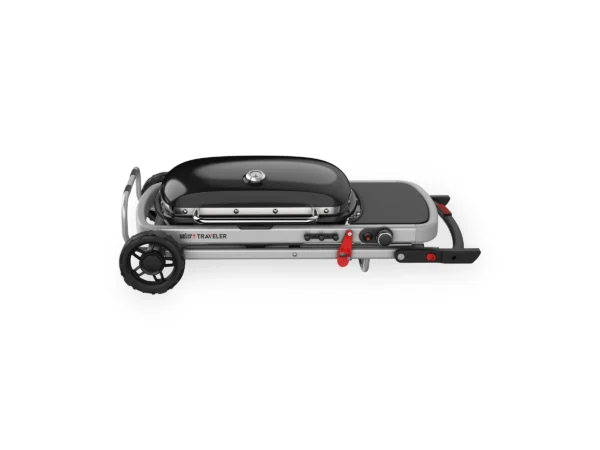 Weber Camping-Gasgrill Traveler mit 1 Brenner und Rollwagen Schwarz – Bild 5