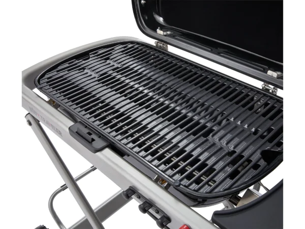 Weber Camping-Gasgrill Traveler mit 1 Brenner und Rollwagen Schwarz – Bild 7