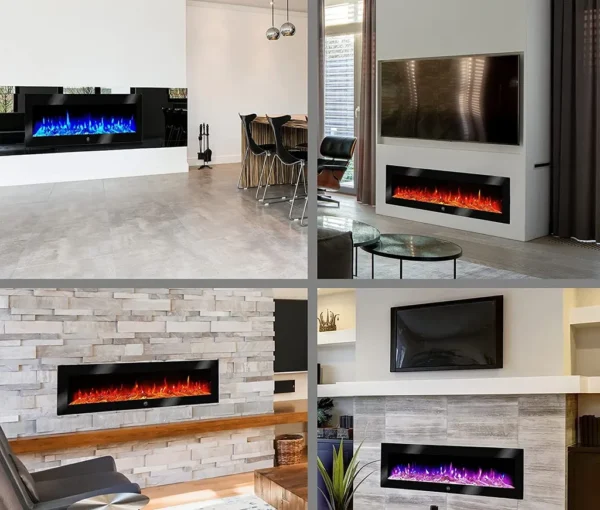 Elektrokamin Wandkamin mit LED Flammensimulation - Farbwechsel - inkl – Bild 6