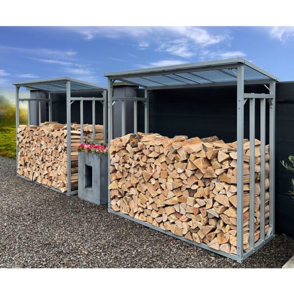 ALUMINIUM Kaminholzregal XXL 185 x 70 x 185 cm Garten Kaminholzunterstand 2,3 m³ Kaminholzlager Stapelhilfe Aussen – Bild 6