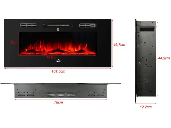 El Fuego Elektrokamin Bern 100 LED-Ambientelicht 900 - 1800 W – Bild 4