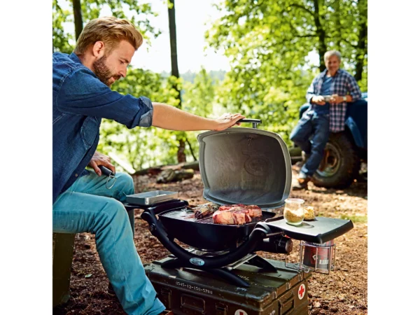 Weber Tisch-Gasgrill Q 1200 mit 1 Brenner & Deckelthermometer Schwarz – Bild 5