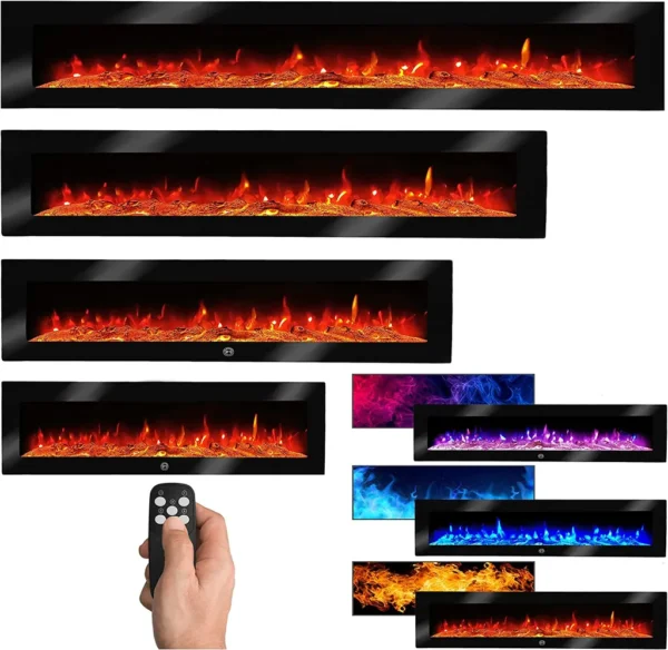 Elektrokamin Wandkamin mit LED Flammensimulation - Farbwechsel - inkl – Bild 7