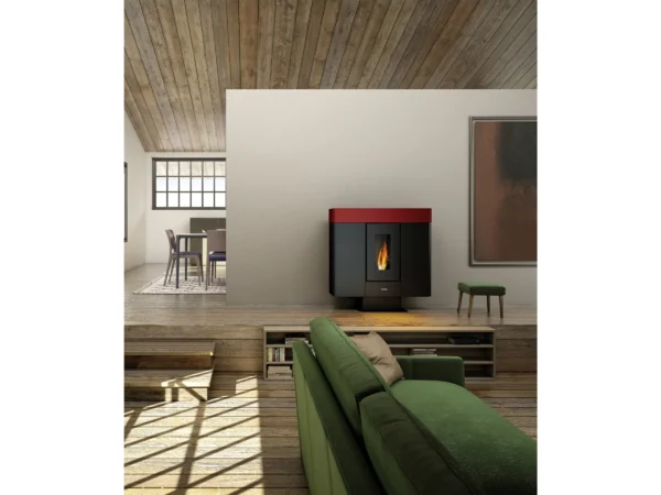 Freepoint Pelletofen Moon Stahl Bordeaux 10 kW EEK: A+ – Bild 3