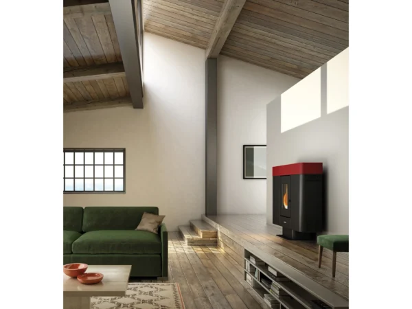 Freepoint Pelletofen Moon Stahl Bordeaux 10 kW EEK: A+ – Bild 4
