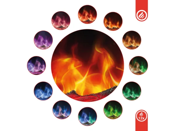 Kaminio Elektrokamin Marlon 3in1 Kamin Heizung 3D-Flammeneffekt 12 Flammen 42" – Bild 7