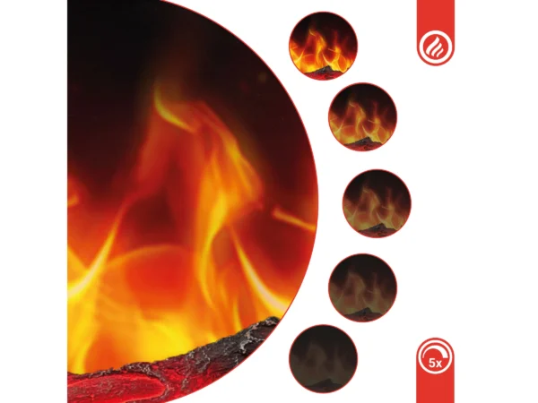 Kaminio Elektrokamin Marlon 3in1 Kamin Heizung 3D-Flammeneffekt 12 Flammen 42" – Bild 9