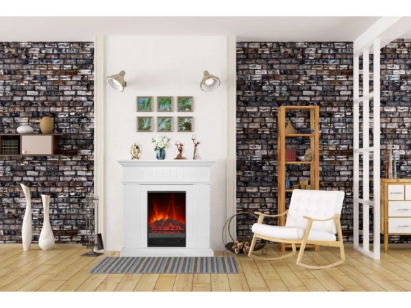 EL Fuego Elektrokamin Bergen Weiß mit Heizung 1,8 kW – Bild 4