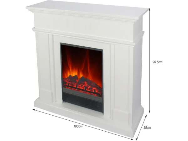 EL Fuego Elektrokamin Bergen Weiß mit Heizung 1,8 kW – Bild 5