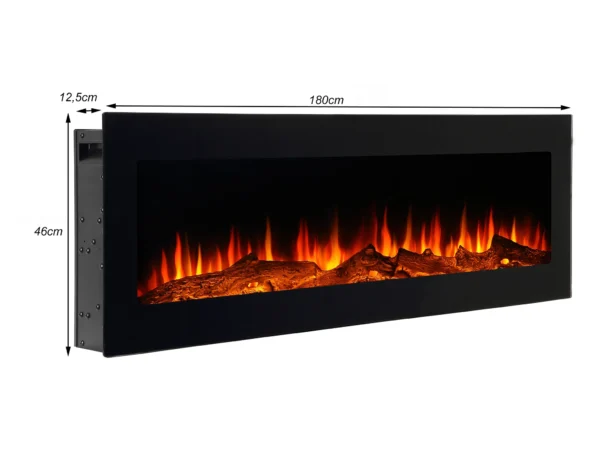 BRIXEN Wandkamin Elektrokamin Einbaukamin Kamin Heizung Led 180cm – Bild 5