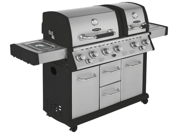Justus Premium BBQ-Gasgrill Mars 6 Hauptbrenner und 1 Seitenbrenner Edelstahl – Bild 2