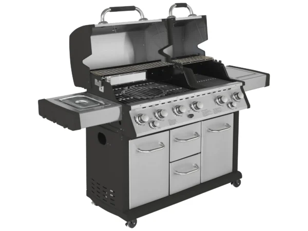 Justus Premium BBQ-Gasgrill Mars 6 Hauptbrenner und 1 Seitenbrenner Edelstahl – Bild 3