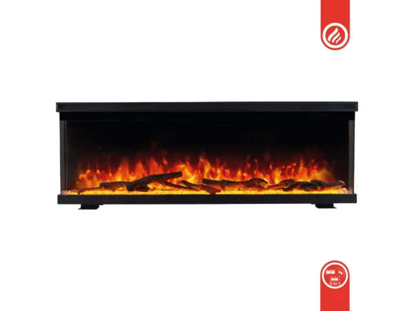 Kaminio Elektrokamin LEA 3in1 Kamin Panorama Heizung 3D-Effekt 12 Flammen 42" – Bild 2