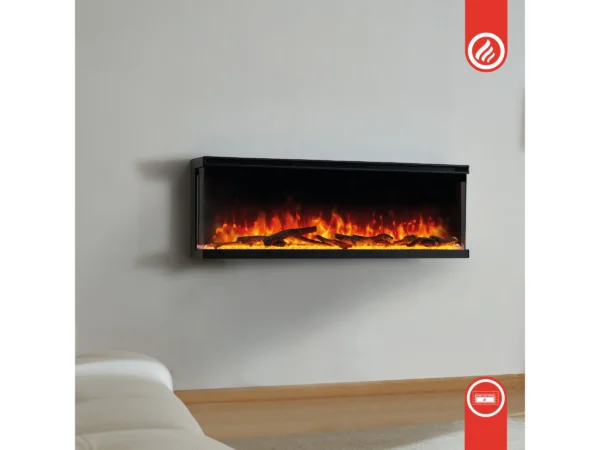 Kaminio Elektrokamin LEA 3in1 Kamin Panorama Heizung 3D-Effekt 12 Flammen 42" – Bild 11