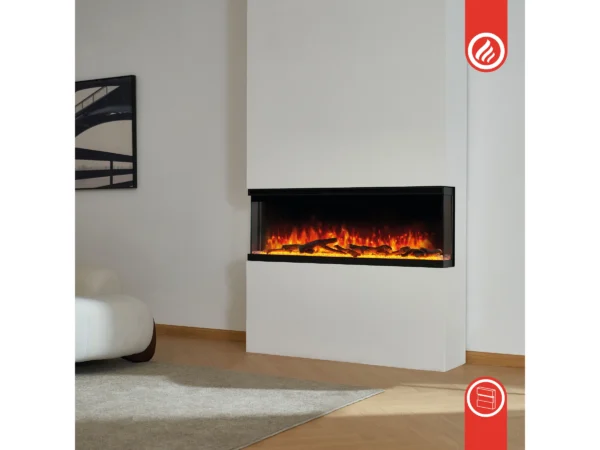 Kaminio Elektrokamin LEA 3in1 Kamin Panorama Heizung 3D-Effekt 12 Flammen 42" – Bild 13