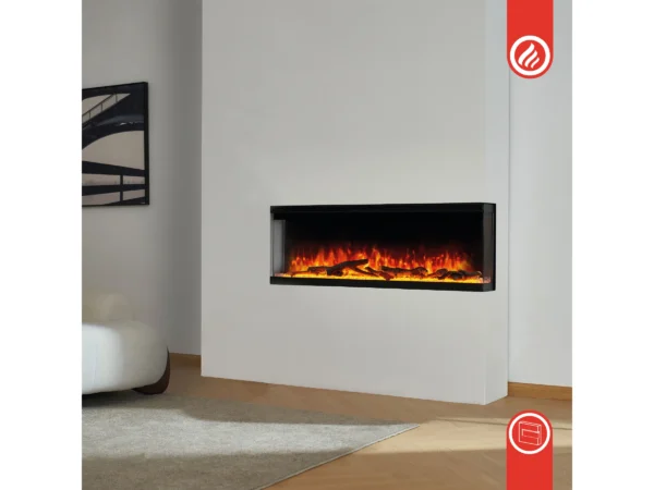 Kaminio Elektrokamin LEA 3in1 Kamin Panorama Heizung 3D-Effekt 12 Flammen 42" – Bild 14