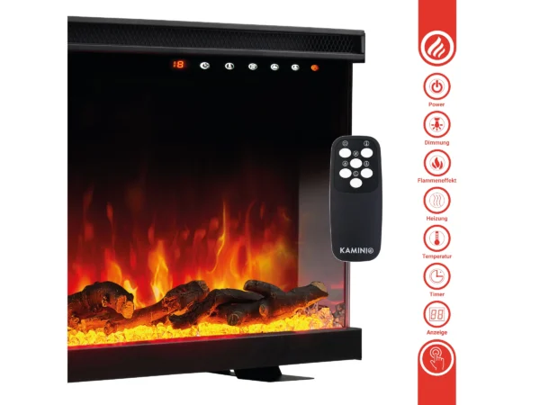 Kaminio Elektrokamin LEA 3in1 Kamin Panorama Heizung 3D-Effekt 12 Flammen 42" – Bild 15