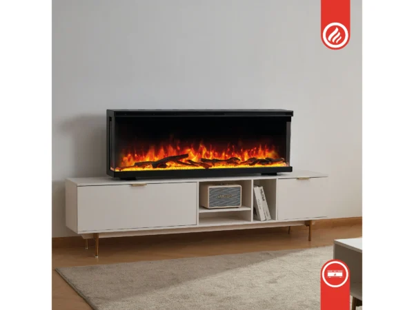 Kaminio Elektrokamin LEA 3in1 Kamin Panorama Heizung 3D-Effekt 12 Flammen 42" – Bild 5