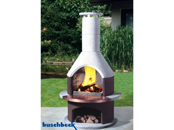 Buschbeck Grillkamin Rondo Weiß-Braun – Bild 2