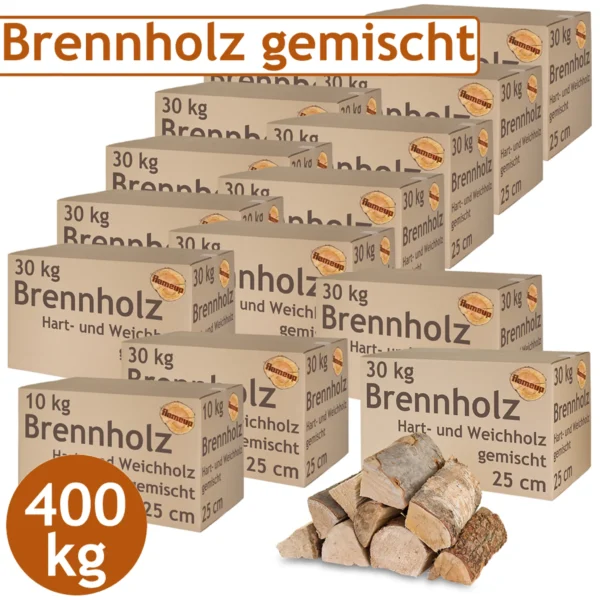Brennholz Gemischt Kaminholz 400 kg – Bild 9