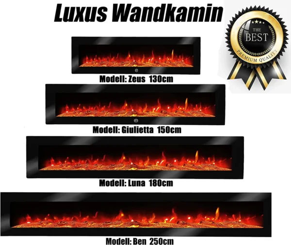 Elektrokamin Wandkamin mit LED Flammensimulation - Farbwechsel - inkl – Bild 10