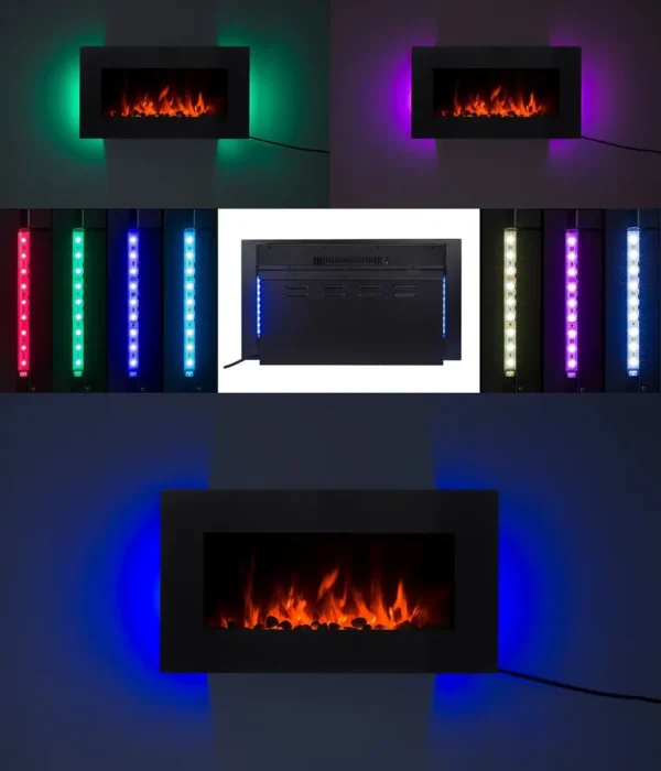 Noble Flame VEGAS Schwarz: 1380 [Elektro Wandkamin] – Bild 8
