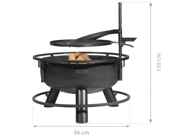 CookKing Feuerschale Stahl Bandito Inkl. Zubehör 80 cm x 53 cm Schwarz – Bild 4