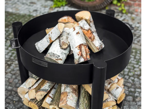 CookKing Feuerschale Stahl Montana Inkl. Holzlager Ø 80 cm x 80 cm Schwarz – Bild 3