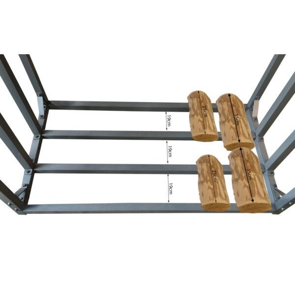 Metall Kaminholzregal Anthrazit XXL 185 x 70 x 185 cm Garten Kaminholzunterstand 2,3 m³ Kaminholzlager Stapelhilfe Aussen – Bild 5