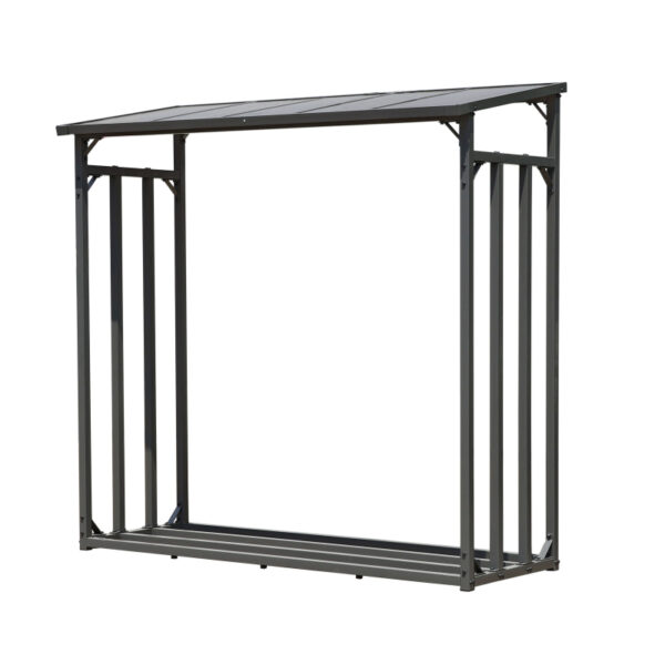 Metall Kaminholzregal Anthrazit XXL 185 x 70 x 185 cm Garten Kaminholzunterstand 2,3 m³ Kaminholzlager Stapelhilfe Aussen – Bild 8