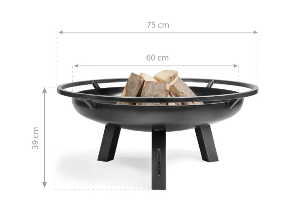 CookKing Feuerschale Stahl Porto Ø 60 cm x 39 cm Schwarz – Bild 3