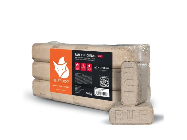 Heizfuxx Holzbriketts Ruf Original Red 10kg x 30 Gebinde 300kg Palette – Bild 4