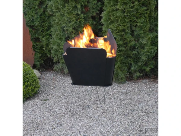 VASNER Merive M2 Feuerkorb mittelhoch abgerundet Schwarz – Bild 7
