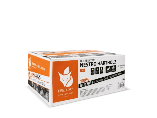 Heizfuxx Holzbriketts Nestro Hartholz m 12kg x 81 Karton 972kg Palette – Bild 5