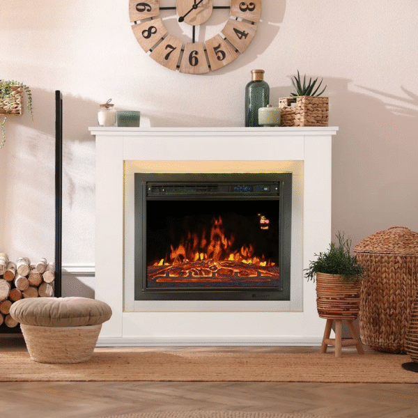 Juskys Elektrischer Kamin rechteckig weiß (51202) – Bild 2